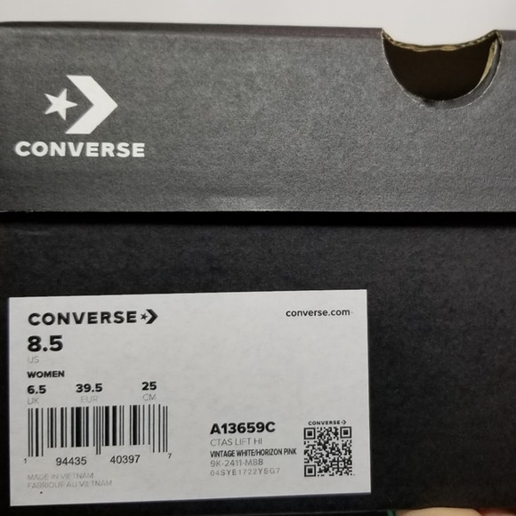 Converse Women CTAS Rose Cross Stitch Lift Platform Size 8.5 Vintage A13659C NWT - Picture 8 of 8